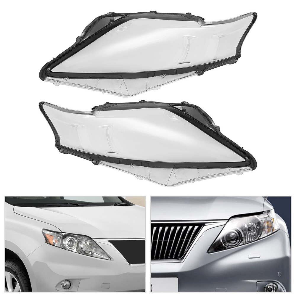 Headlight Cover Right+Left Headlamp Lens Cover for 09-11 Lexus RX270/350/450h