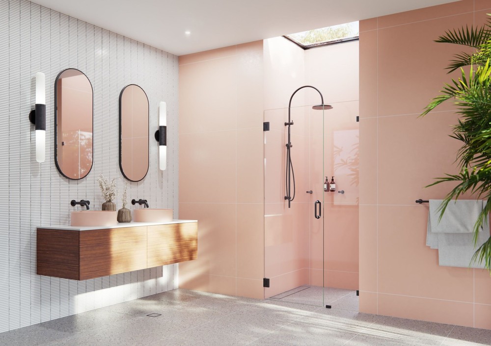 Illume 78H x 44W Black Frameless Hinged Shower Door by Glass Warehouse