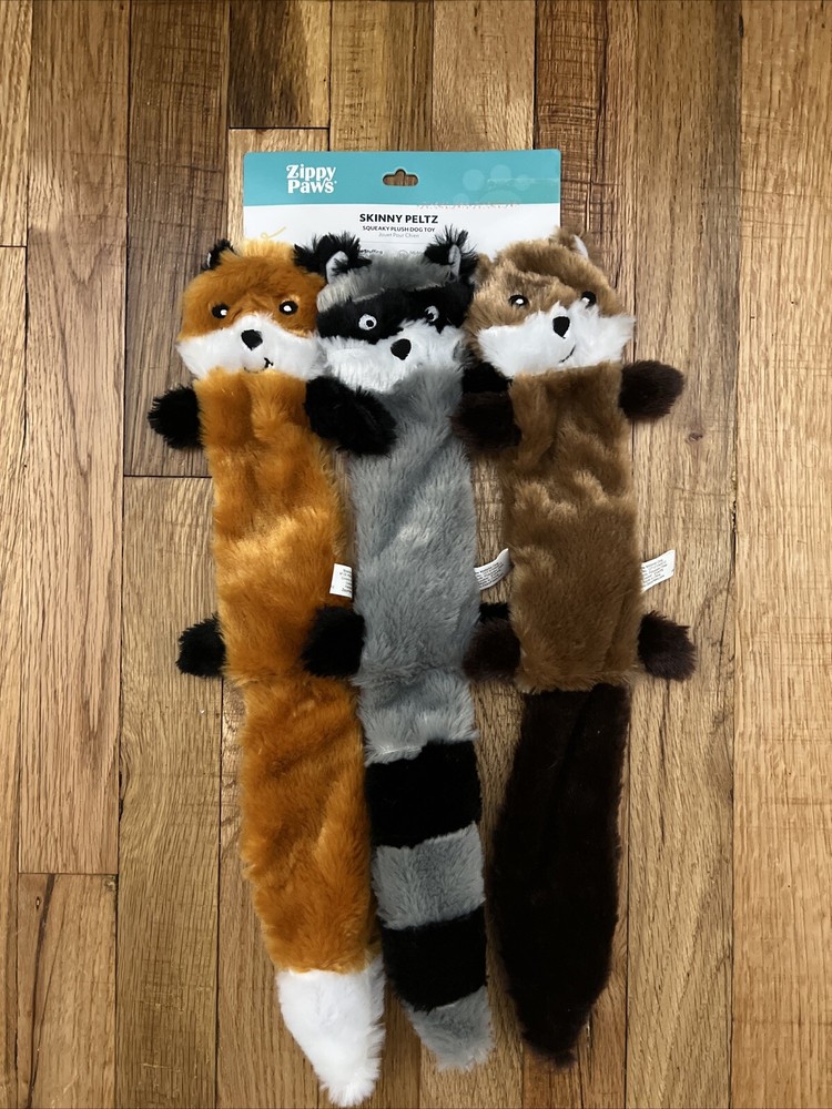 ZippyPaws Skinny Peltz Dog Toy Fox; Raccoon; Squirrel;