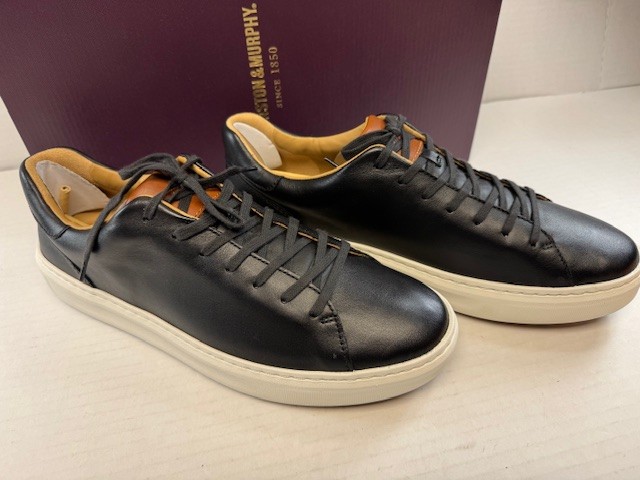 Johnston & Murphy Anders Lace-to-Toe Sneaker, Black Full Grain, 9.5 M