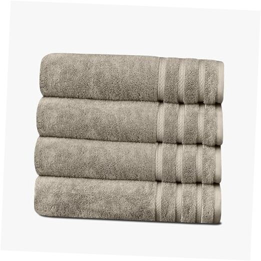 625 GSM Premium 100% Cotton Bath Towels – Pack of Bath Towel (Pack of 4) Taupe