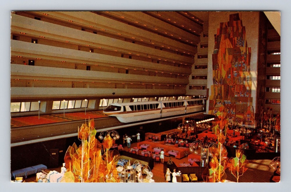 Vintage Disney World Contemporary Resort Orlando Florida Souvenir Postcard