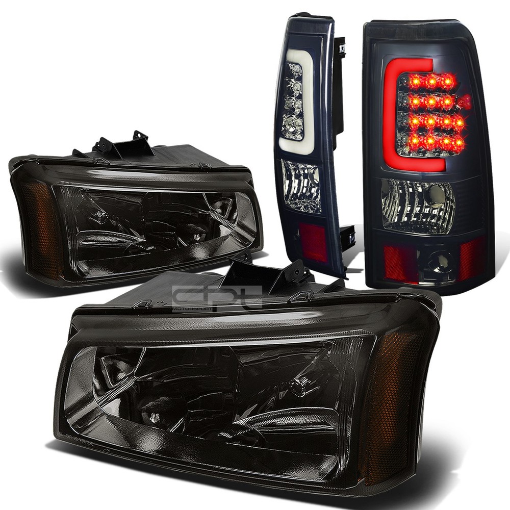 03-07 Silverado Smoked Crystal Headlight Corner 3D LED Tail Brake Light Kit