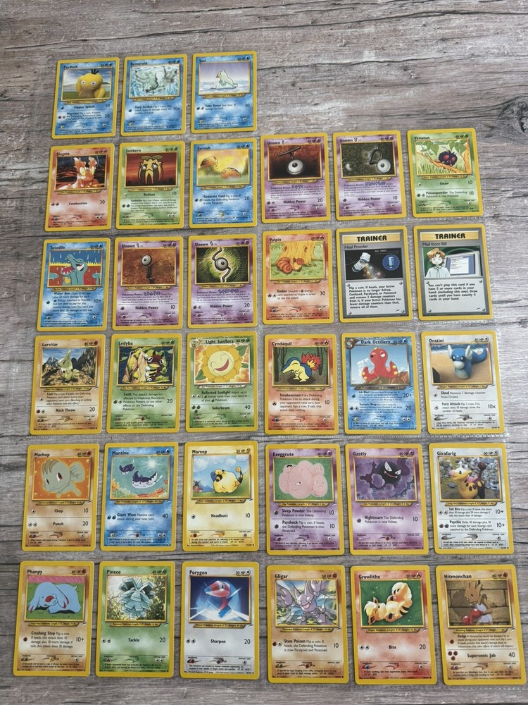 Pokemon NEO DESTINY Set COMPLETE Unlimited Edition COMMON Cards Non Holo Lot NM