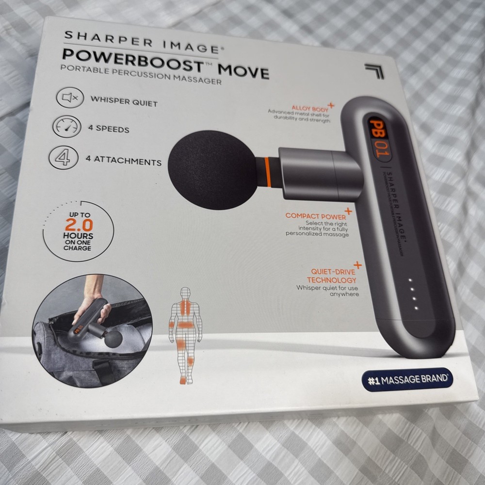 Sharper Image Powerboost Move Massage Gun - 1014502, Open Box New