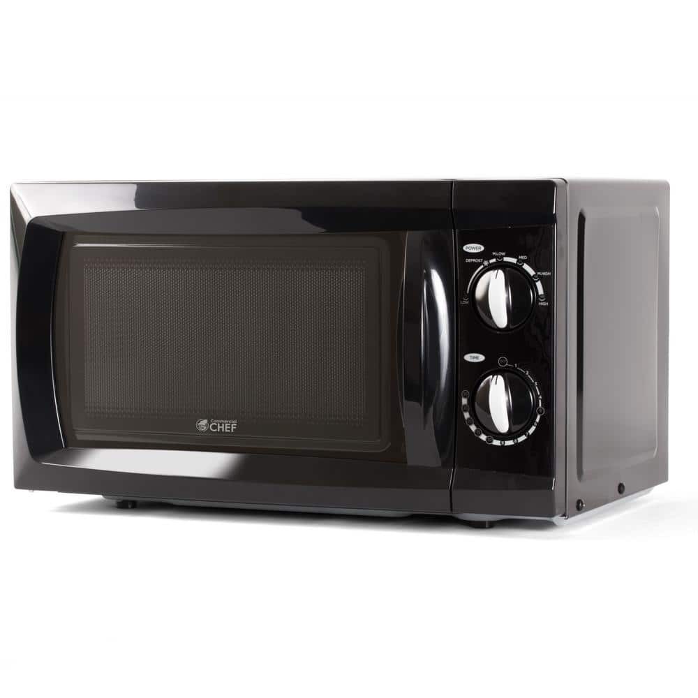 0.6 Cu Ft Compact Black Countertop Microwave