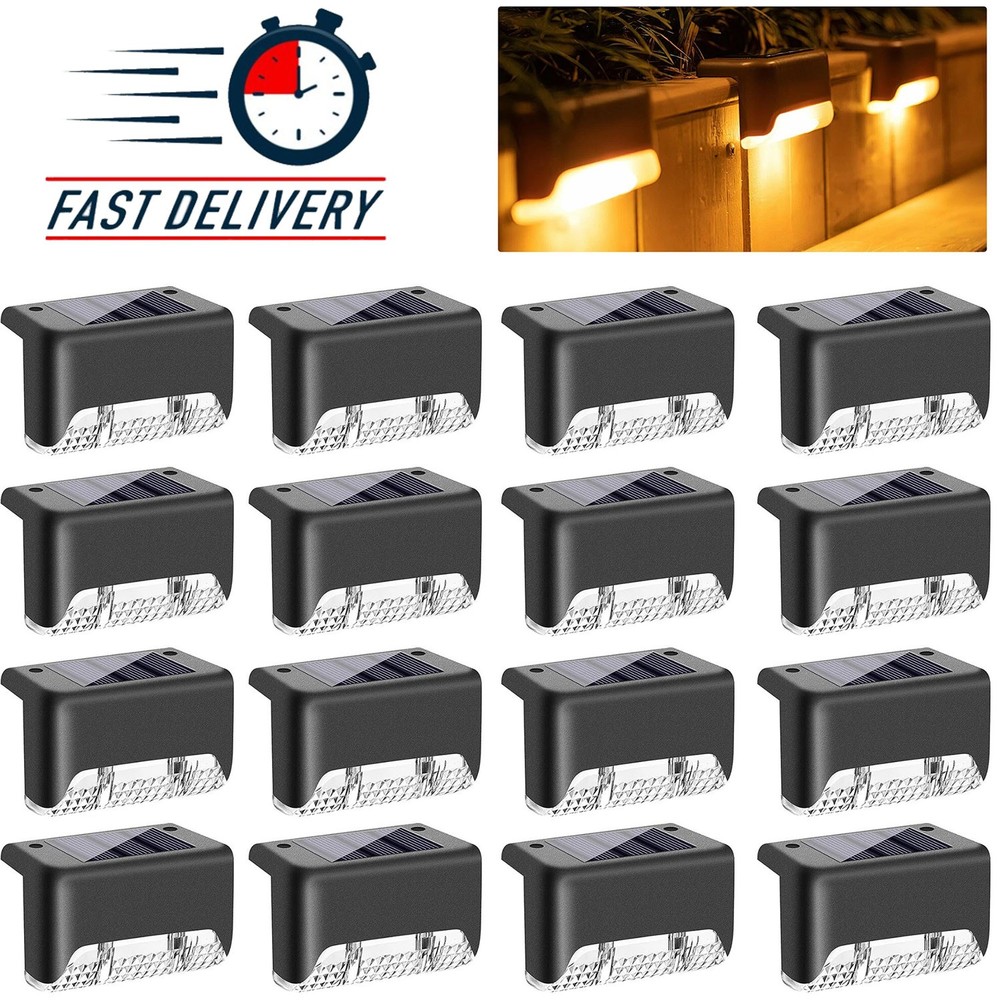 4~20 Pack Solar Deck Lights Outdoor Waterproof LED Steps Lamps For Stairs Fence