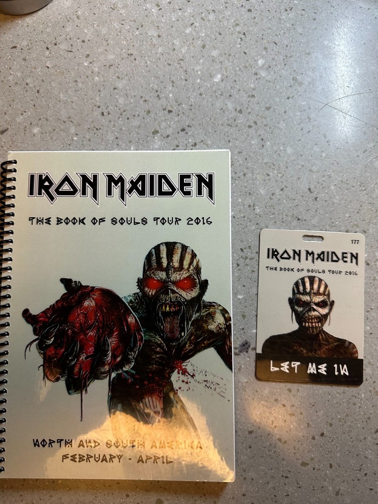 road crew issued IRON MAIDEN all access pass and intinerary