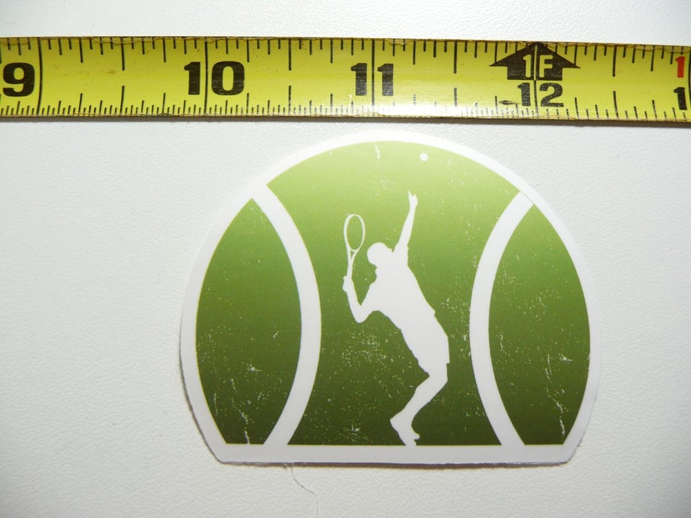 TENNIS MAN SERVING BACKGROUND DECAL STICKER GAME ATHLETIC SPORTS GAME