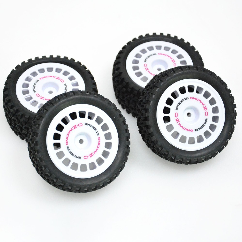 4Pcs Rubber Rally Tires Wheel Tyre For TAMIYA TT02B 1/10 Buggy Off-Road RC Car