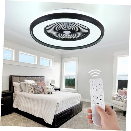 24 Inch Smart Bladeless Ceiling Fan with Light Low Profile Design