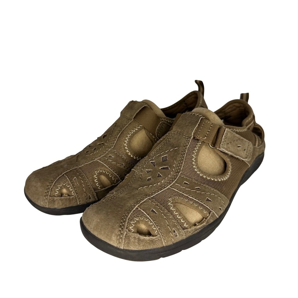 Earth Origins Taye Womens Brown Leather Mesh Fisherman Sport Sandals Size 7.5M