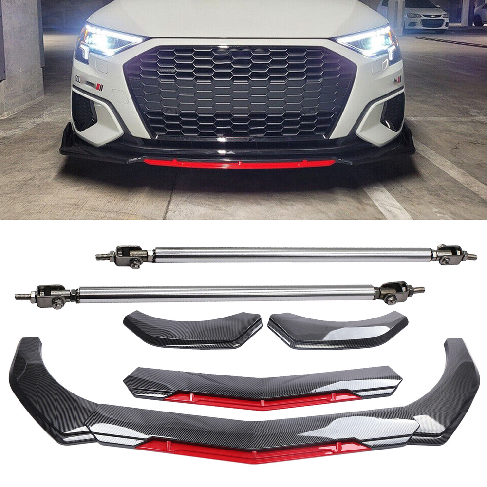 Audi A3 A4 A5 S4 TT Carbon Fiber Front Bumper Lip Spoiler Splitter
