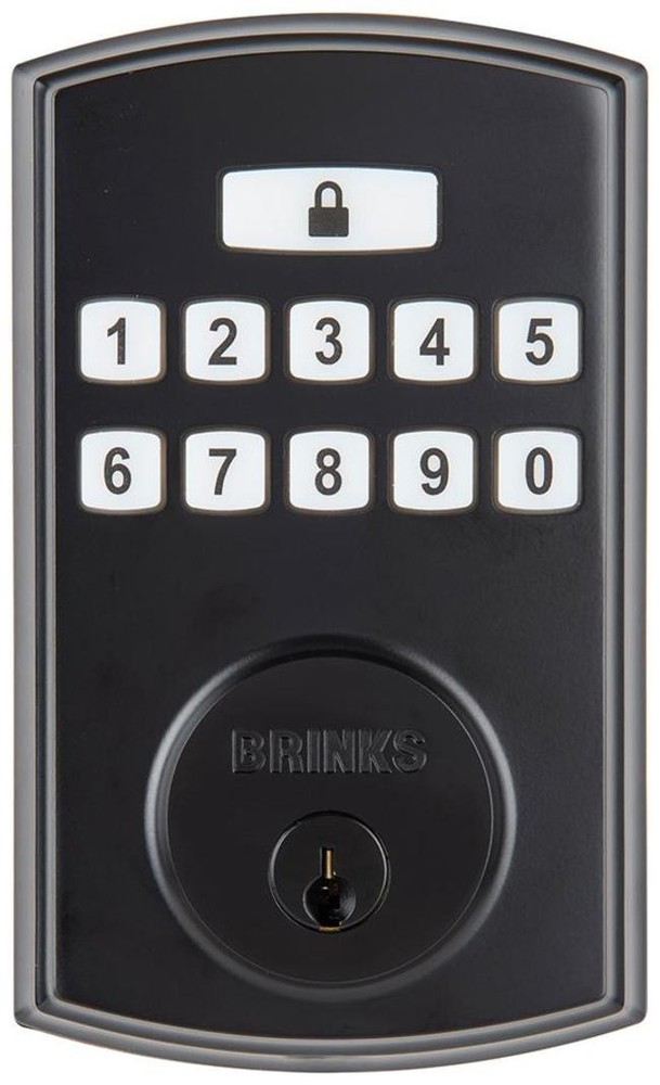 Brinks 4390 Black Electronic Keypad Single Cylinder Deadbolt Lock