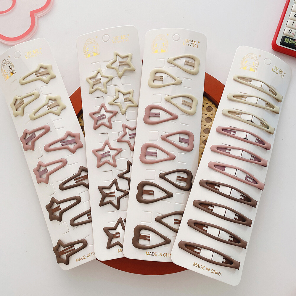 10Pcs/Set Children Girls BB Clip Side Snap Barrette Hairpins Hair Accessories