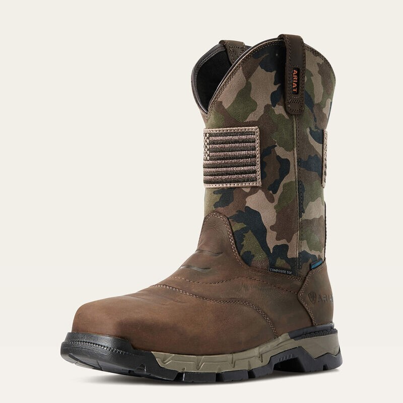 Ariat Men's Rebar Patriot Waterproof Western Work Boots - Composite Toe