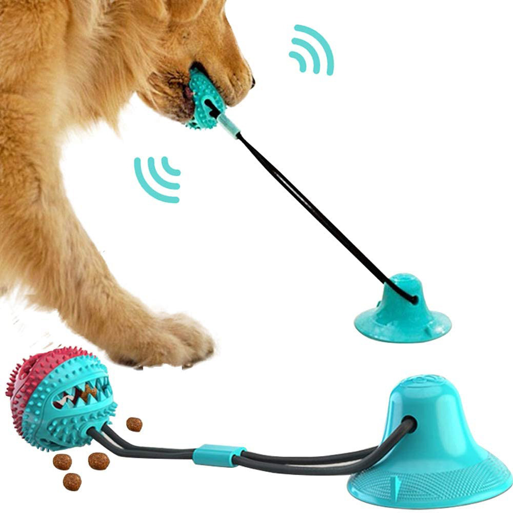 Dog Toys Silicon Suction Cup Tug Interactive Dog Ball Toy For Pet Chew Bite Toot