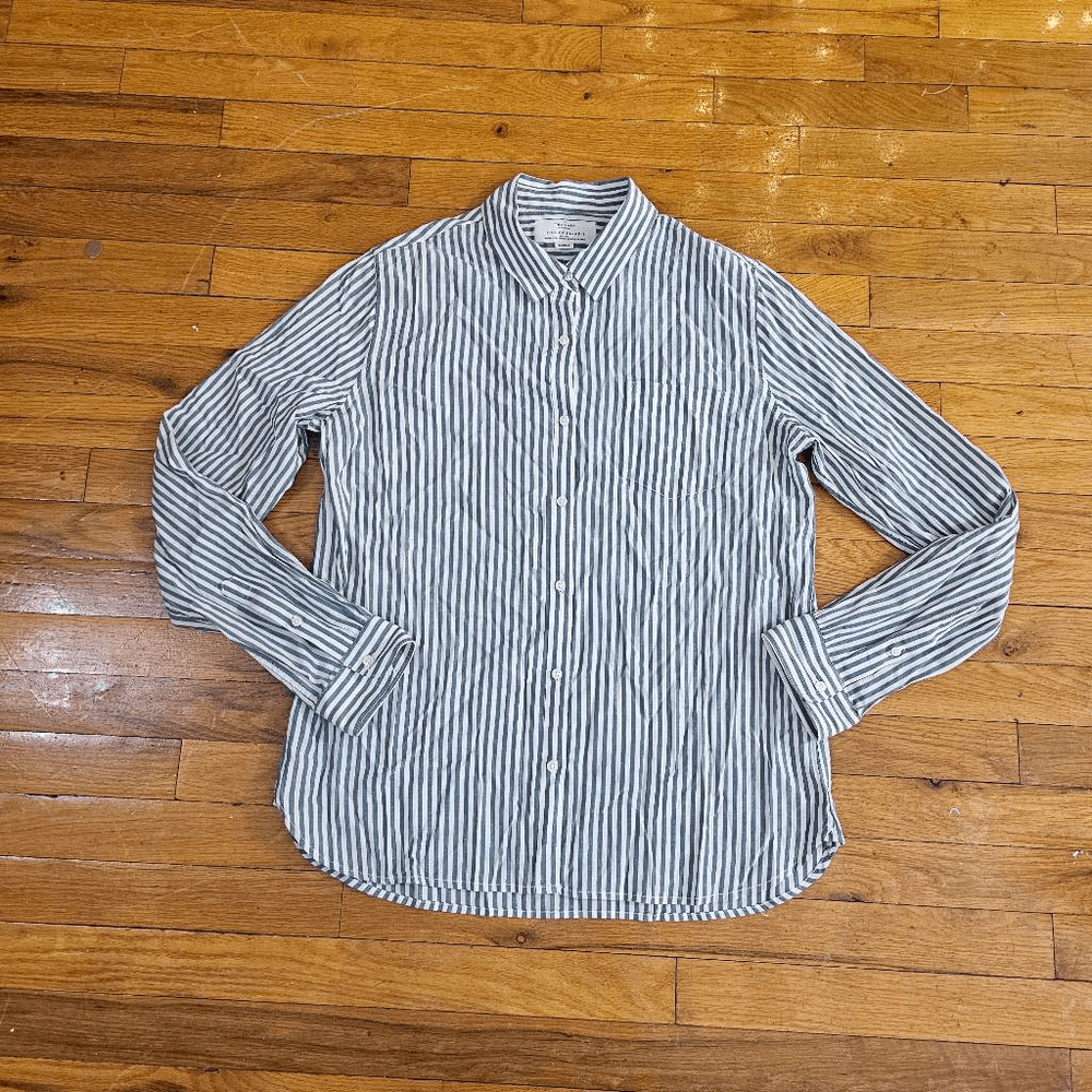 Trovata Birds of Paradise Shirt Women's Striped Long Sleeve Size Large