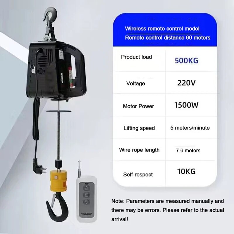 Miniature Electric Hoist 220V Portable Crane Lifting Air Conditioner Lifter