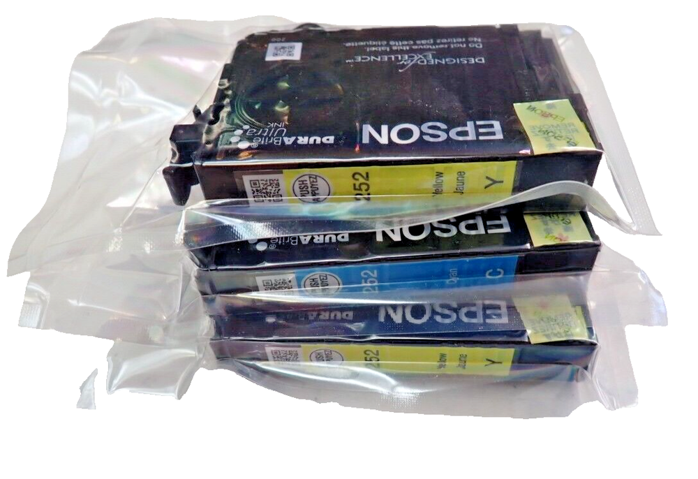 Epson 252 Printer Dura Brite Ultra Ink Cartridges - Two Yellow & One Cyan