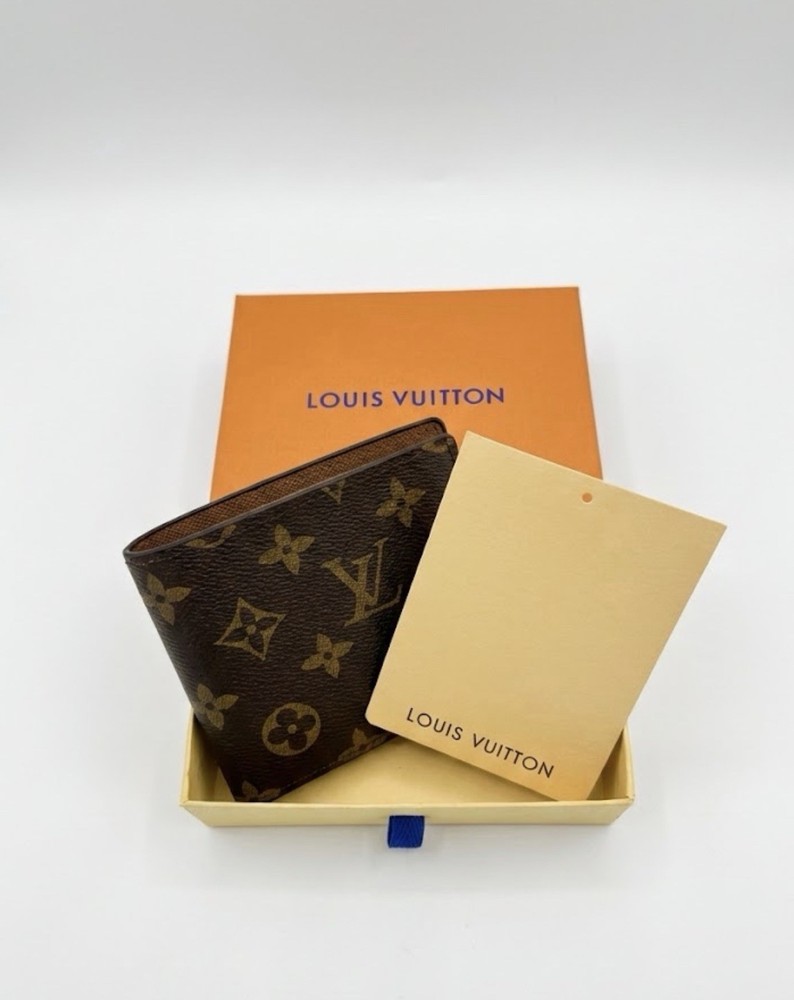 Original Brown LOUIS VUITTON LV Monogram Canvas Leather Multiple Bifold Wallet