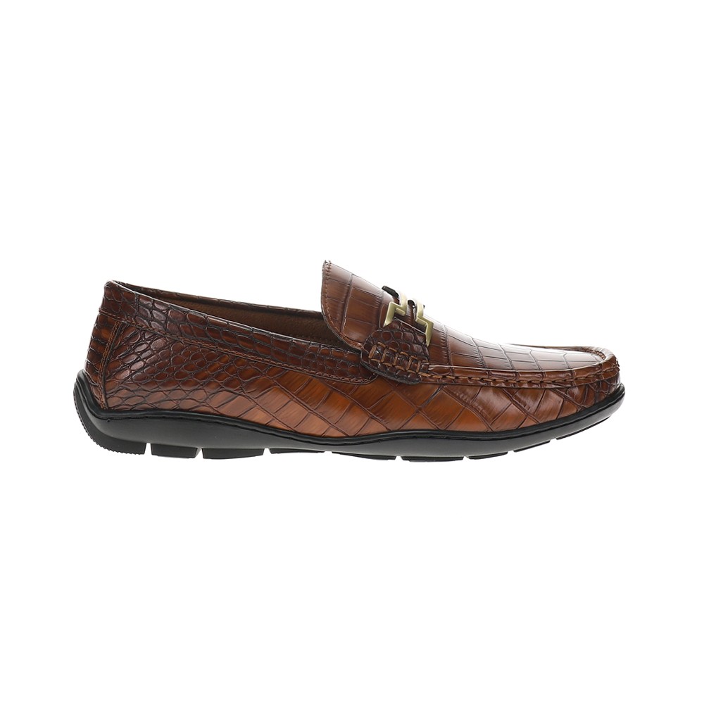 Stacy Adams Embrey Croc Slip-On Moc Toe Dress Shoes for Men in Brown 25703-221