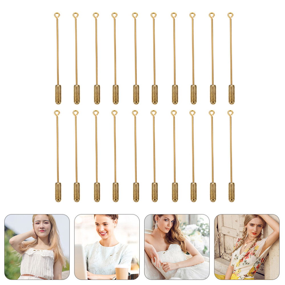 20 Teardrop Brooch Pins for Corsage Boutonniere Jewelry Making