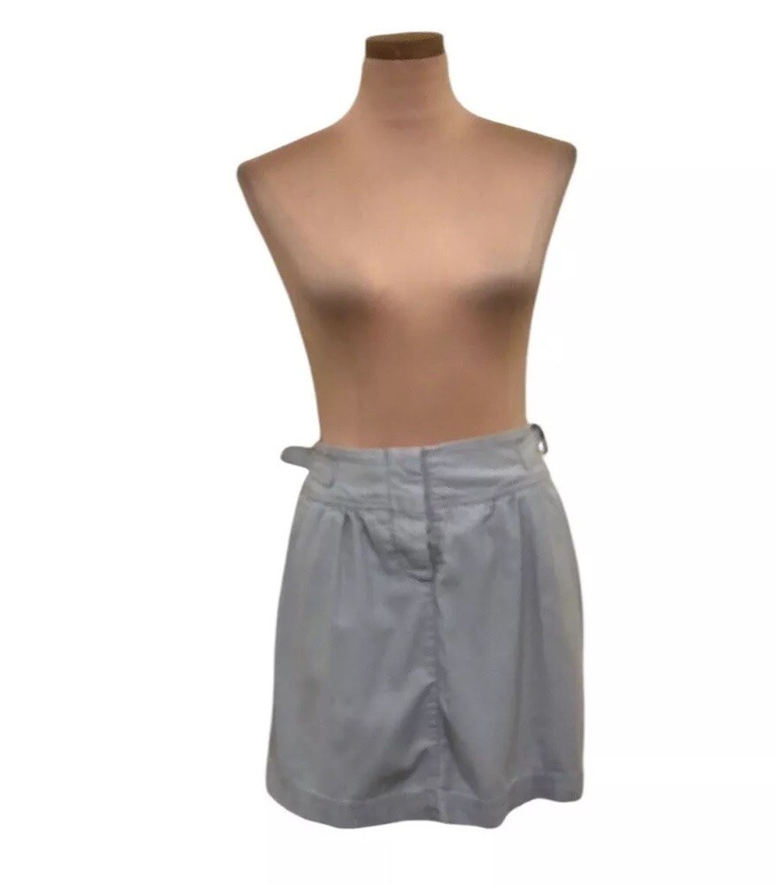 Anthropologie Daughters of Liberation Mini Skirt Size 6 in Soft Gray Tencel Cotton Blend