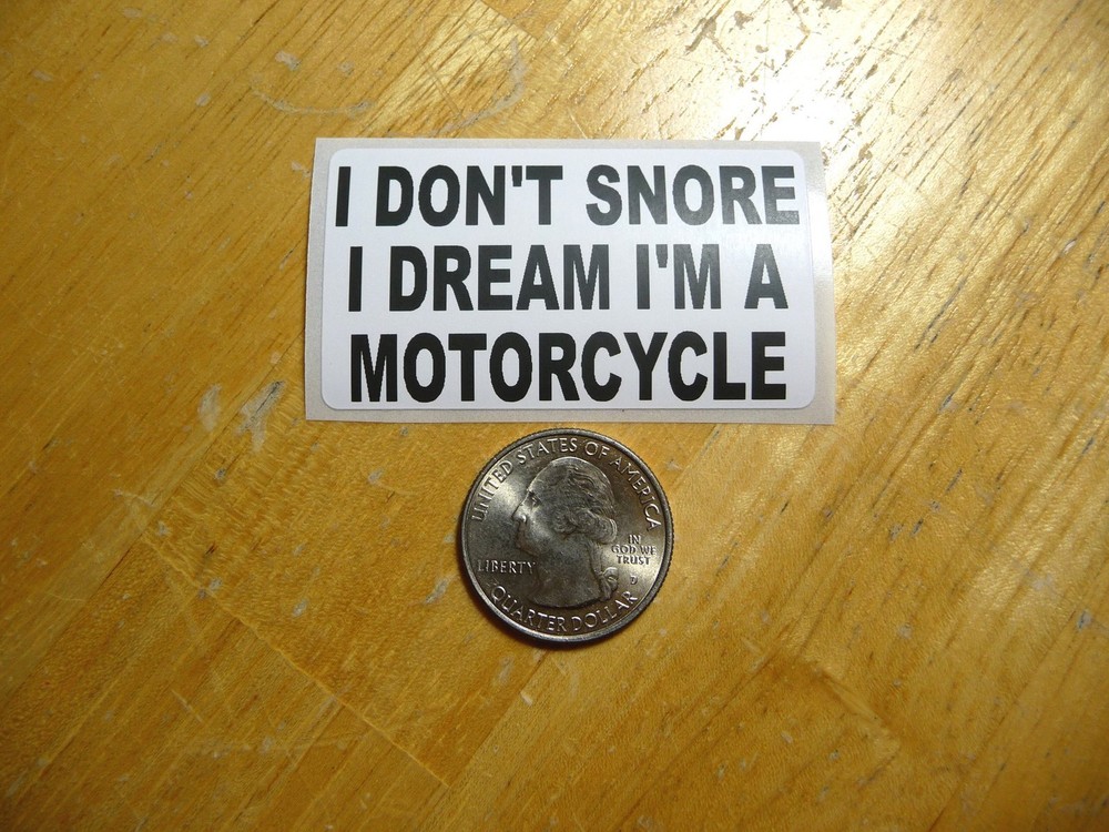 No-Snore Motorcycle Dream Decal - Bulk Pack 1-50