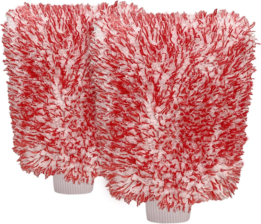 Car Wash Mitt Cyclone Ultra Car Washing Mitt Microfiber Mitt for Cars (Red&White