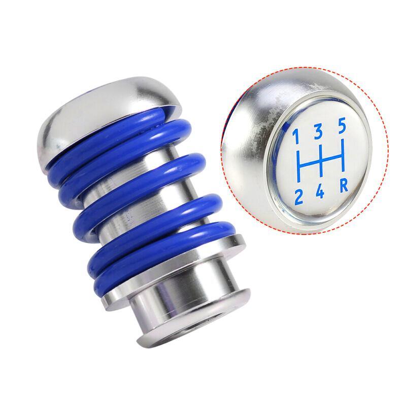 Universal Aluminum Blue Manual Gear Shifter Stick 5 Car Knob