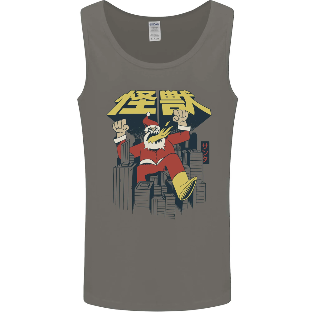 Santa Monster Japanese Christmas Xmas Mens Vest Tank Top