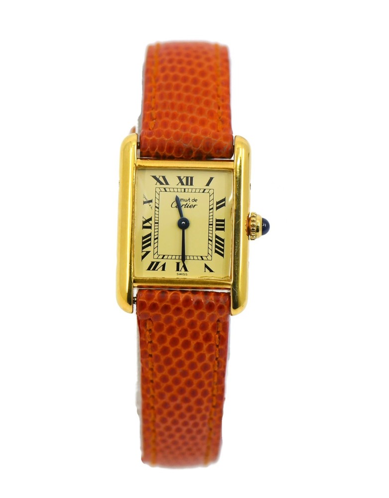 Cartier Tank Vermeil Sterling Silver Watch 1613