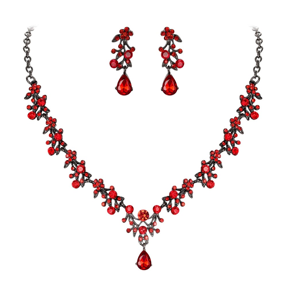 Crysdue Austrian Crystal Wedding Jewelry Set for Brides & Bridesmaids
