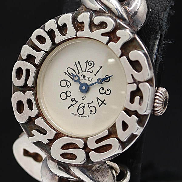 Working Obrey Paris Sterling Silver Watch Ivory Dial SV925 84.1g