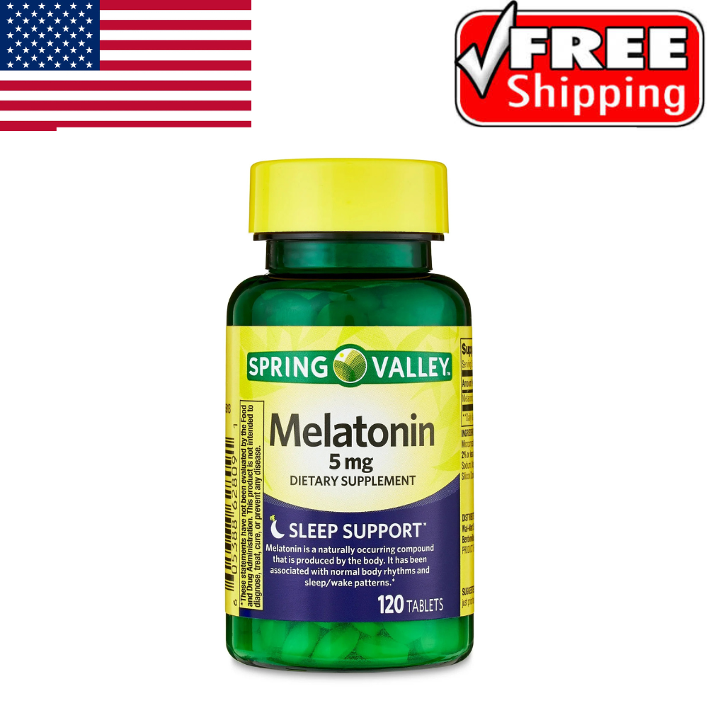 Spring Valley Melatonin Tablets Dietary Supplement, 5 Mg, 120 Count.