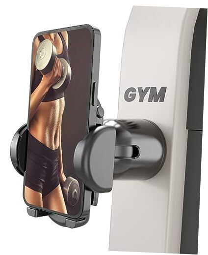 Magnetic Gym Phone Holder for Workout Videos with Strong Black Magnets