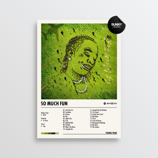 Young Thug So Much Fun Album Cover Poster for Home Wall Decor