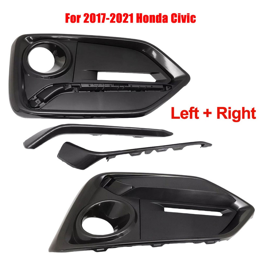 For 2020 Honda Civic Front Bumper Fog Light Lamp Covers Trim Left & Right NEW