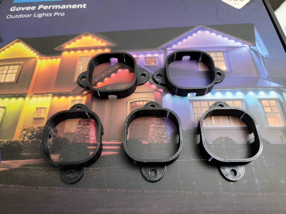 Govee Permanent Outdoor Lights Mounting Bracket for Pro Series Black 100' Foot