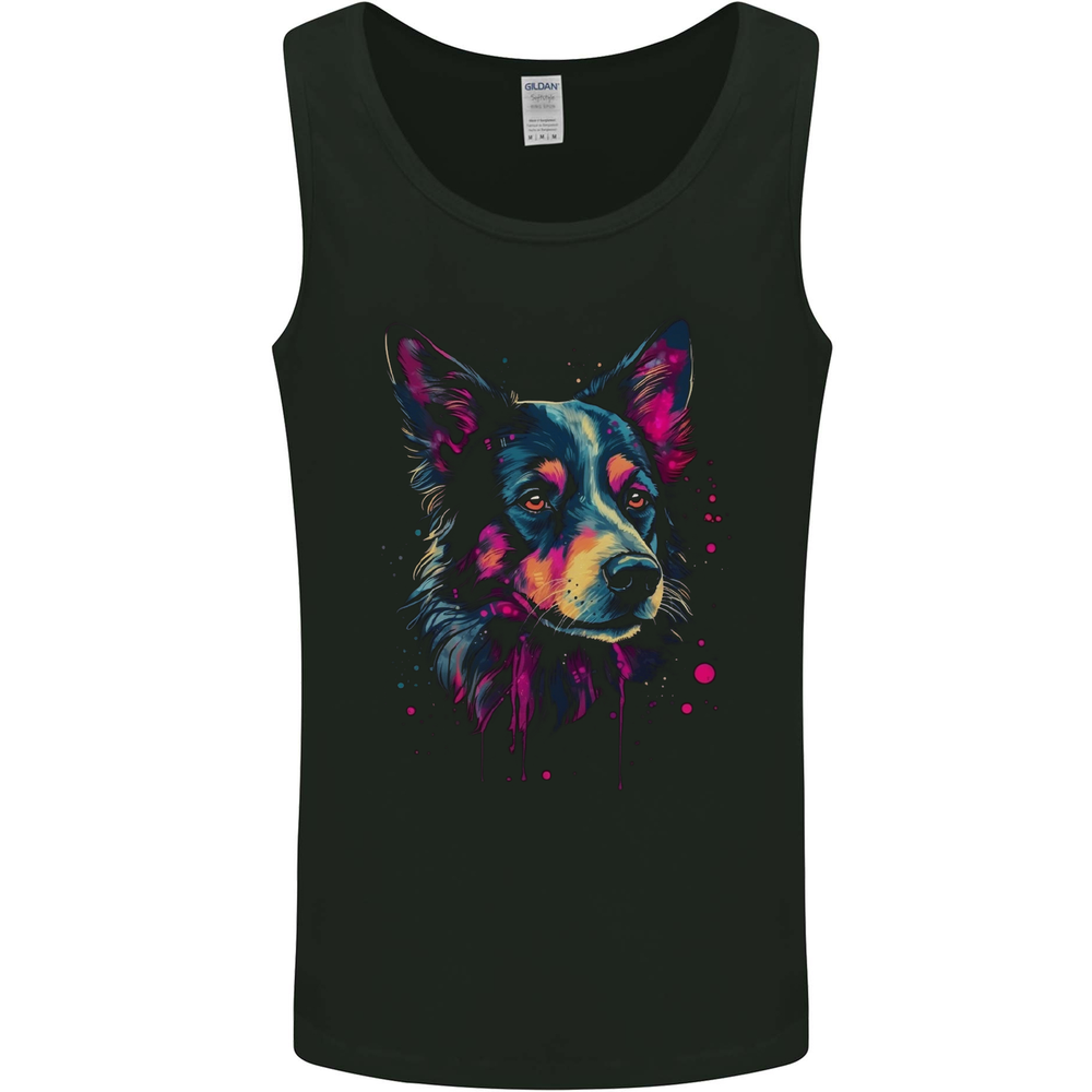 An Awesome Border Collie Dog Mens Vest Tank Top
