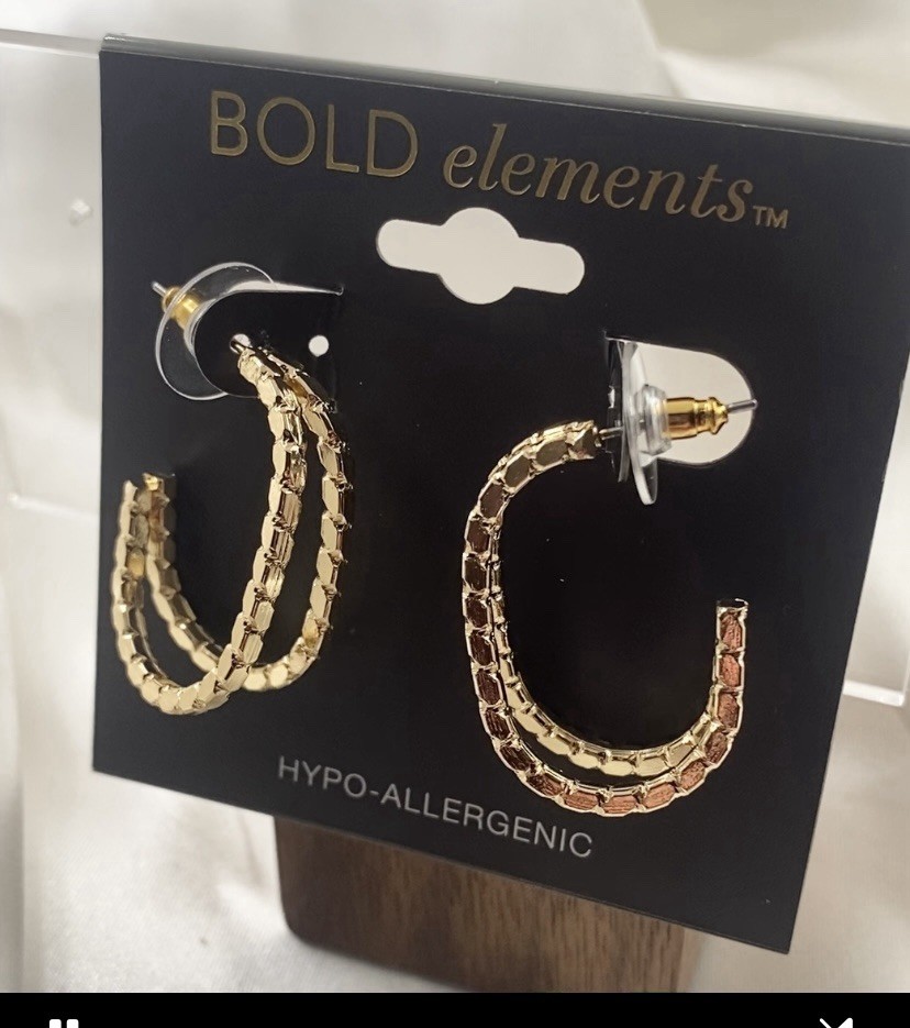 Bold Double Hoop Earrings Stylish Trendy Statement Piece-image