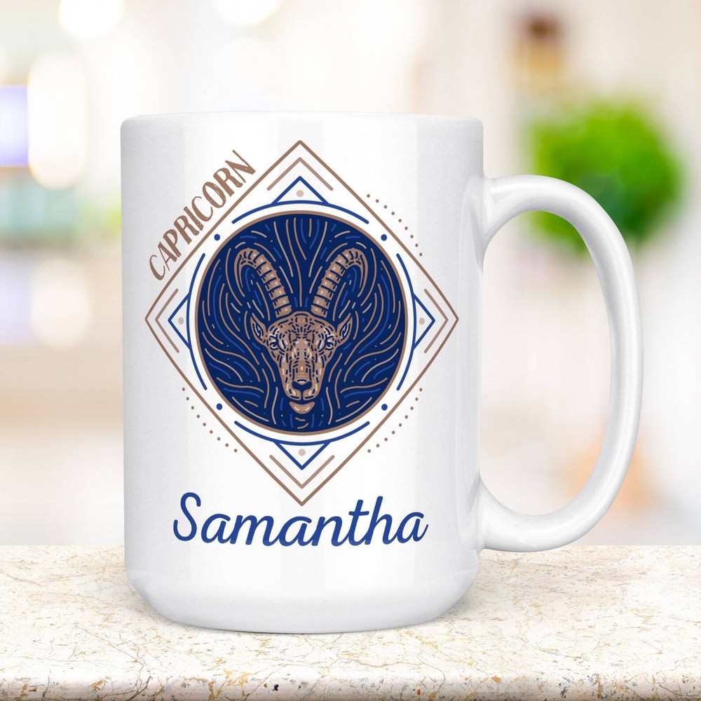 Personalized Capricorn Zodiac Mug With Name Beautiful Capricorn Horoscope Cup