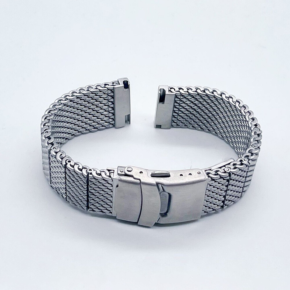 Men's Shark Wristband 20 22 24mm Adjustable Milanese Bracelet Heavy Watch Band