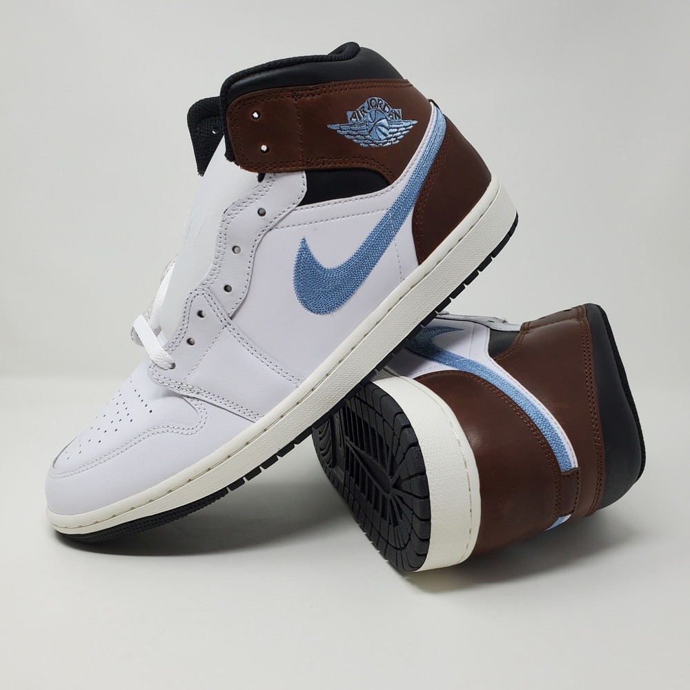 Nike Air Jordan 1 Mid Mocha Brown University Blue Men's Size 11.5 FQ7831-142