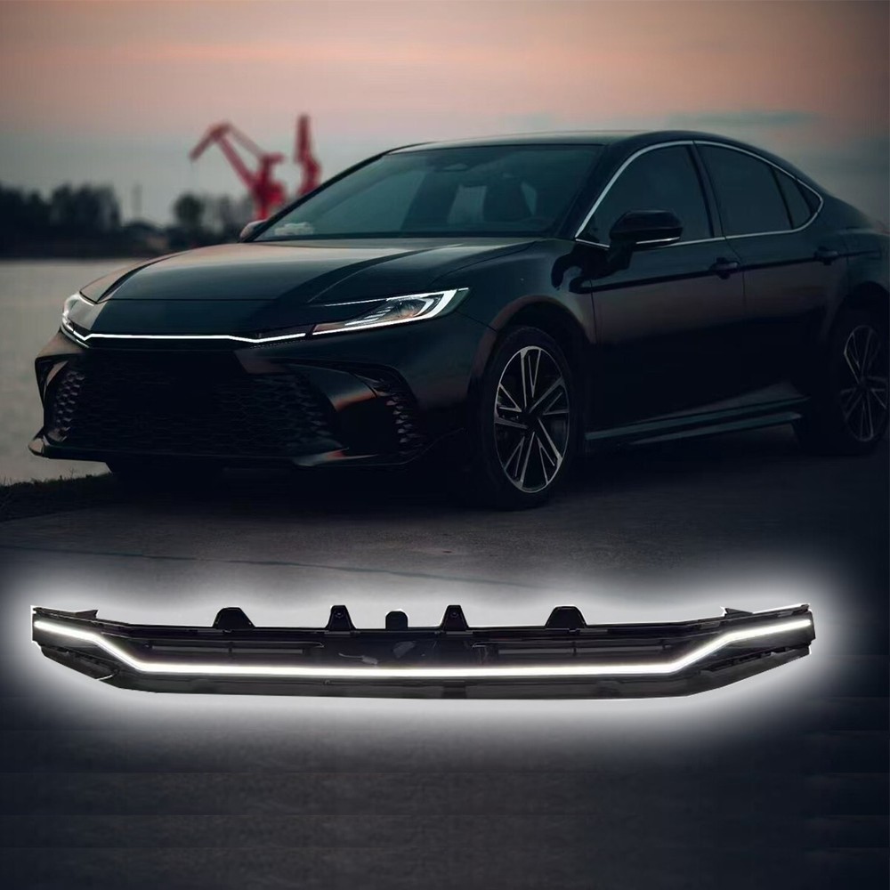 ABS Front Grille Mesh LED Grill Sport Look fits for Camry XV80 2023-2025 Black