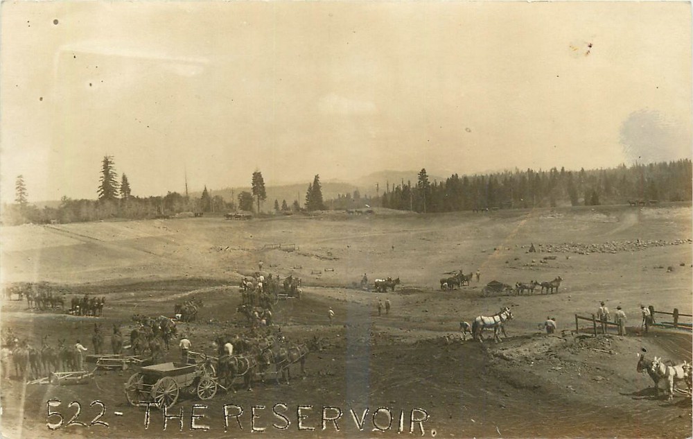 C1910 Drum California Placer bear river Reservoir RPPC Postcard 25-6513