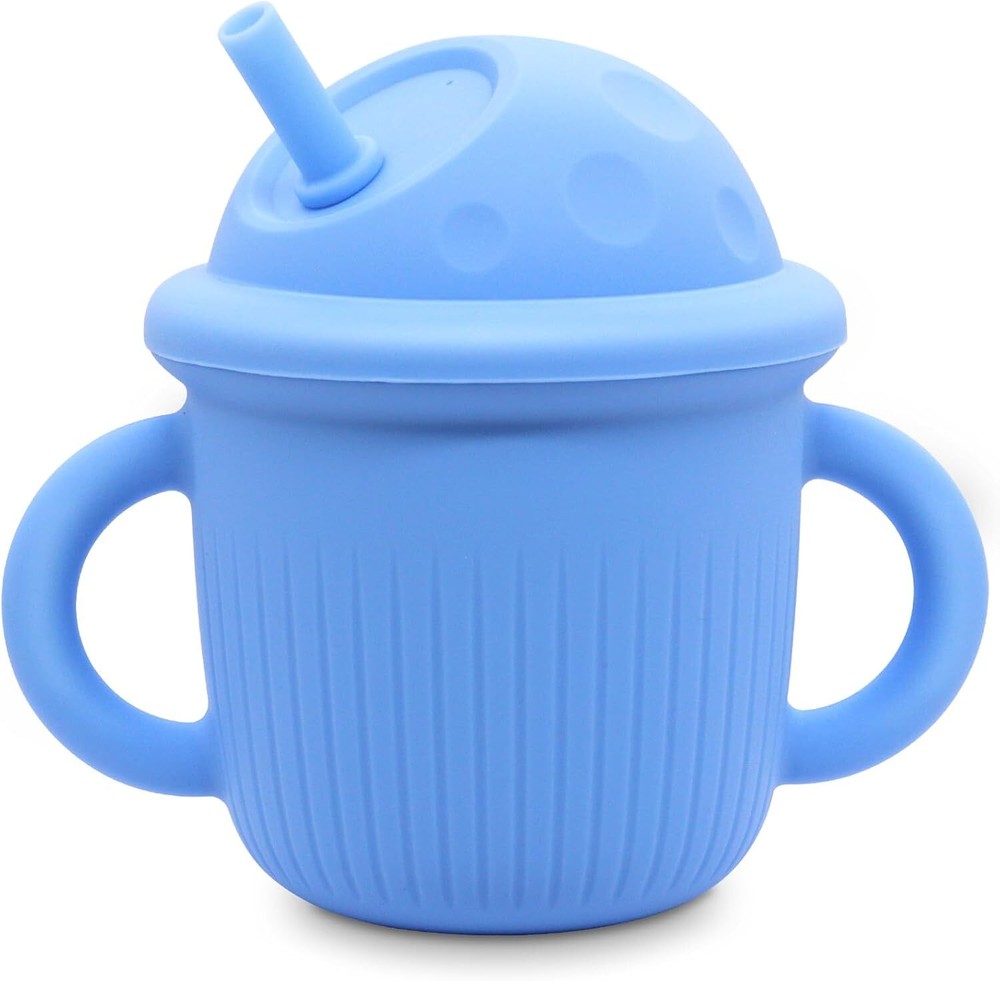 6+ Months Baby Silicone Sippy Cup, Size02 in Blue  