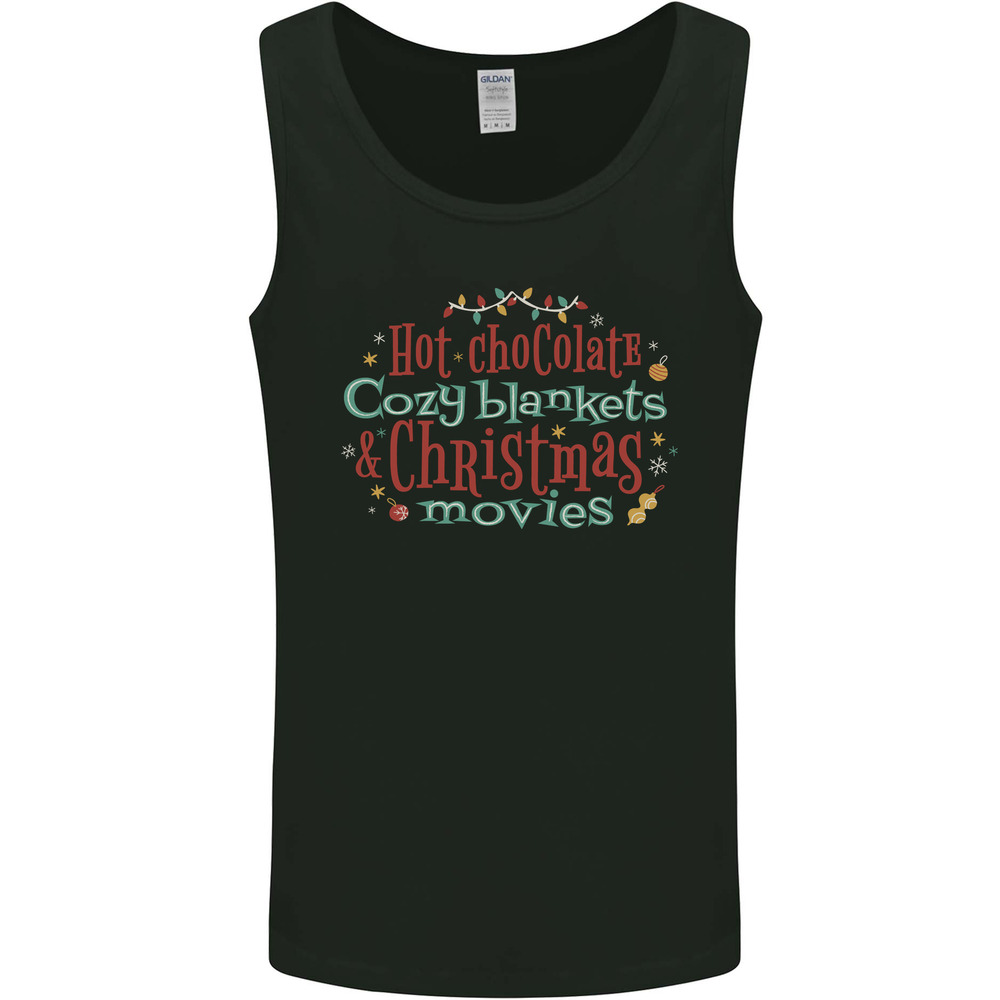 Xmas Hot Chocolate & Movies Funny Christmas Mens Vest Tank Top