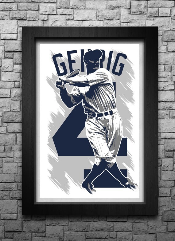 LOU GEHRIG art print/poster NEW YORK YANKEES FREE S&H! JERSEY